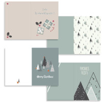 8x nachhaltiges Weihnachtskarten Set DIN A6 - Faltkarten Mix