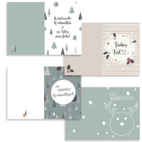 8x nachhaltiges Weihnachtskarten Set DIN A6 - Faltkarten Mix mit Weihnachtsmotiv inkl. Briefumschläge in Weiß-  10,5 x 14,8 cm - Weihnachtsgrüße für Firmen und Privat