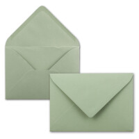 150 Mini Brief-Umschläge - Eukalyptus (Grün) - 5,2 x 7,6 cm - Miniatur Kuverts mit Nassklebung für Blumen-Grüße, Grußkarten, Anhänger & Geld-Geschenke - FarbenFroh by GUSTAV NEUSER