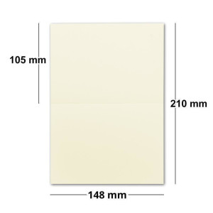 50x Faltkartenset mit Briefumschläge DIN A6 / C6 in Vanille Creme mit Geschenkschachtel- Blanko Einladungskarten 10,5 x 14,8 cm - Bastelkarten Set