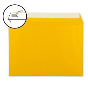 10x große XXL Briefumschläge DIN C4 in Sonnengelb (Gelb) - 22,9 x 32,4 cm - Haftklebung ohne Fenster - Versandtasche für DIN A4 geeignet