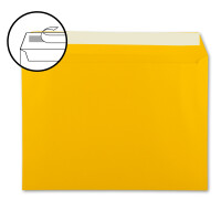 250x große XXL Briefumschläge DIN C4 in Sonnengelb (Gelb) - 22,9 x 32,4 cm - Haftklebung ohne Fenster - Versandtasche für DIN A4 geeignet