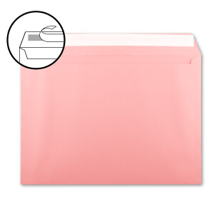 10x große XXL Briefumschläge DIN C4 in Rosa - 22,9 x 32,4 cm - Haftklebung ohne Fenster - Versandtasche für DIN A4 geeignet