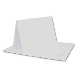 Faltkarten DIN B6 - Hochweiß mit goldenen Metallic Sternen - 15 Stück - 11,5 x 17 cm - blanko für Drucker geeignet Ideal für Weihnachtskarten - Marke: NEUSER FarbenFroh