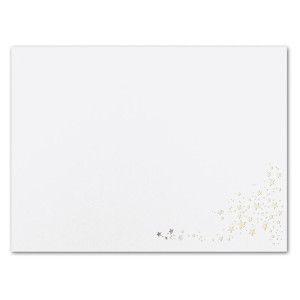 Faltkarten DIN B6 - Hochweiß mit goldenen Metallic Sternen - 15 Stück - 11,5 x 17 cm - blanko für Drucker geeignet Ideal für Weihnachtskarten - Marke: NEUSER FarbenFroh
