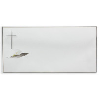 50x Trauerkarten Set mit Umschlag DIN LANG - Motiv Trauerblume - Danksagungskarten Trauer Ohne Fenster - würdevolle Beileidskarte
