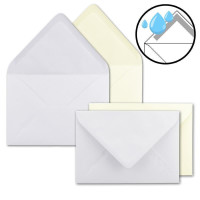 200x Faltkarten-Set inklusive Briefumschläge größer als DIN B6 - Übergröße - Weiß und Creme - Klappkarten mit Umschlägen