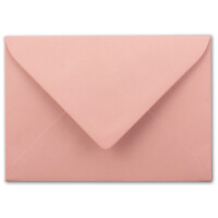 25 Briefumschläge in Altrosa (Rosa) mit weißem Innenfutter - Kuverts in DIN B6 Format  - 12,5 x 17,6 cm - Seidenfutter - Nassklebung
