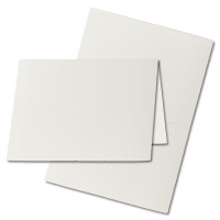 50x Kartenset aus Büttenpapier - DIN A5 Faltkarten 148 x 210 mm (offen: 210 x 297 mm) + DIN C5 Umschläge mit Seidenpapier gefüttert - Farbe: Weiß - Doppelkarten Set mit Briefumschlägen