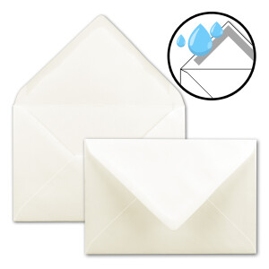 Briefumschläge in Creme - 200 Stück - Kuverts in DIN B6 Format 125 x 185 mm - 120 Gramm pro m² - Größer als DIN B6 für besonders dicke Faltkarten - Nassklebung - ideal für Weihnachten und Einladungen
