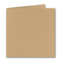 25x Quadratisches Faltkarten SET aus Kraft-Papier in sandbraun 15,7 x 15,7 cm - Doppel-Karten mit Briefumschlägen und Einlegeblättern aus Recycling-Papier - Serie UmWelt