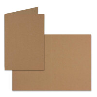 20x Karten-Set DIN B6  - Naturweiß - Kraftpapier Braun - 12 x 17 cm Faltkarten mit Umschläge - 2 Farben - Nassklebung