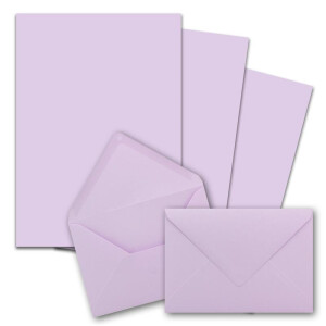 25x Briefpapier-Sets DIN A5 mit C6 Briefumschlägen - Lila - Nassklebung - mattes Schreibpapier mit Kuverts - FarbenFroh by GUSTAV NEUSER
