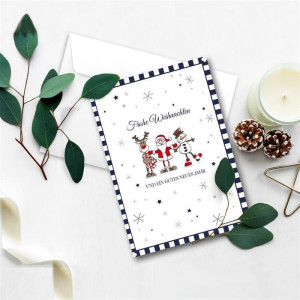 Weihnachtskarten - 100er Set mit Umschlägen- DIN A6/C6 - Klappkarten für Weihnachtsgrüße - 100 Stück - Frohe Weihnachten