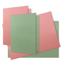 20x Kartenpaket DIN A6 / C6 in Altrosa (Rosa) und Eukalyptus (Grün) - Faltkarten mit Falz A6 10,5 x 14,8 cm & Umschläge C6 11,4 x 16,2 cm
