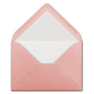 75 Briefumschläge Altrosa (Rosa) - DIN C6 - gefüttert mit weißem Seidenpapier - 100 g/m² - 11,4 x 16,2 cm - Nassklebung - NEUSER PAPIER