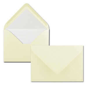 25 Briefumschläge Vanille (Creme) - DIN C6 - gefüttert mit weißem Seidenpapier - 100 g/m² - 11,4 x 16,2 cm - Nassklebung - NEUSER PAPIER