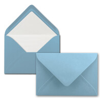 25 Briefumschläge Stahlblau (Blau) - DIN C6 - gefüttert mit weißem Seidenpapier - 100 g/m² - 11,4 x 16,2 cm - Nassklebung - NEUSER PAPIER