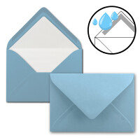 250 Briefumschläge Stahlblau (Blau) - DIN C6 - gefüttert mit weißem Seidenpapier - 100 g/m² - 11,4 x 16,2 cm - Nassklebung - NEUSER PAPIER