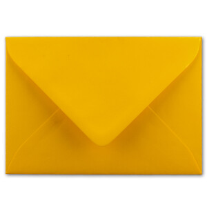 200 Briefumschläge Goldgelb (Gelb, Matt) - DIN C6 - gefüttert mit weißem Seidenpapier - 100 g/m² - 11,4 x 16,2 cm - Nassklebung - NEUSER PAPIER