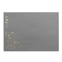 25x Weihnachts-Briefumschläge - DIN B6 - mit Gold-Metallic geprägtem Sternenregen -Farbe: Grau, Nassklebung, 120 g/m² - 120 x 176 mm - Marke: GUSTAV NEUSER