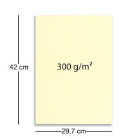 50x stabiler DIN A3 Bastelkarton Papierbogen in Vanille (Creme) - 42 x 29,7 cm - 300 g/m² - Planobogen zum Basteln und Selbstgestalten - FarbenFroh