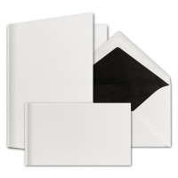200 Sets - Trauer Briefpapier mit grauem Schattenrand und dazu passende Briefumschläge mit schwarzem Seidenfutter, B6 190 x 232 mm