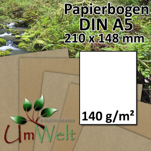 DIN A5 Papierbogen - Kraftpapier - 2-farbig braun/grau -...
