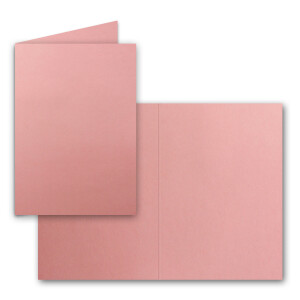75x Faltkarten SET DIN A6/C6 mit Brief-Umschlägen in Altrosa - inklusive Einleger - 14,8 x 10,5 cm - Premium Qualität - FarbenFroh