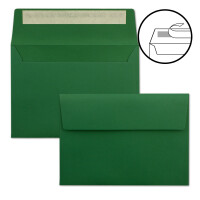 25x Faltkarten Set DIN A6 / C6 - Doppelkarten mit Umschlägen - Dunkelgrün (Grün) - 14,8 x 10,5 cm (105 x 148) - 14,8 x 10,5 cm (105 x 148mm) - Haftklebung