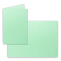 25x Faltkarten Set DIN A6 / C6 - Doppelkarten mit Umschlägen - Mintgrün (Grün) - 14,8 x 10,5 cm (105 x 148) - 14,8 x 10,5 cm (105 x 148mm) - Haftklebung