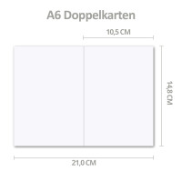 25x Faltkarten Set DIN A6 / C6 - Doppelkarten mit Umschlägen - Mintgrün (Grün) - 14,8 x 10,5 cm (105 x 148) - 14,8 x 10,5 cm (105 x 148mm) - Haftklebung