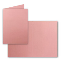 25x Faltkarten Set DIN A6 / C6 - Doppelkarten mit Umschlägen - Altrosa (Rosa) - 14,8 x 10,5 cm (105 x 148) - 14,8 x 10,5 cm (105 x 148mm) - Haftklebung