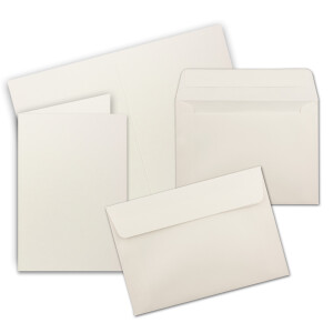 75x Faltkarten Set DIN A6 / C6 - Doppelkarten mit Umschlägen - Naturweiß (Weiß) - 14,8 x 10,5 cm (105 x 148) - 14,8 x 10,5 cm (105 x 148mm) - Haftklebung