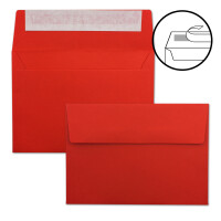 100x Faltkarten Set DIN A6 / C6 - Doppelkarten mit Umschlägen - Rot - 14,8 x 10,5 cm (105 x 148) - 14,8 x 10,5 cm (105 x 148mm) - Haftklebung