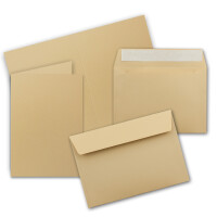 400x Faltkarten Set DIN A6 / C6 - Doppelkarten mit Umschlägen - Karamel (Braun) - 14,8 x 10,5 cm (105 x 148) - 14,8 x 10,5 cm (105 x 148mm) - Haftklebung