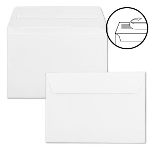 500x Faltkarten Set DIN A6 / C6 - Doppelkarten mit Umschlägen - Hochweiß (Weiß) - 14,8 x 10,5 cm (105 x 148mm) - Haftklebung