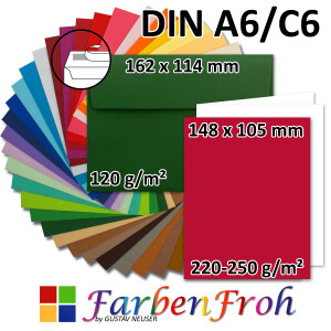 FarbenFroh Karten-SET, DIN C6 Faltkarte mit...