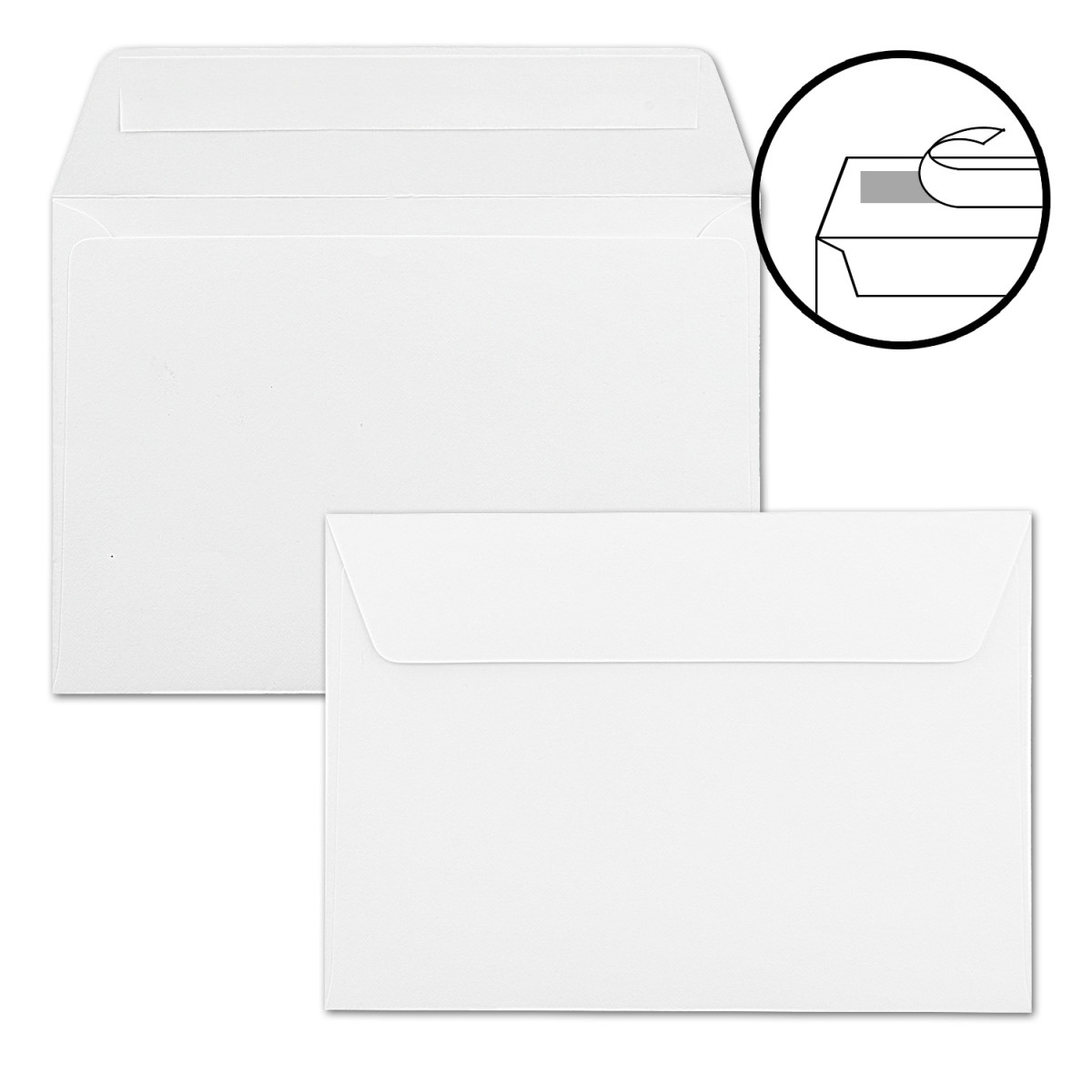 10 Doppelkarten Klappkarten A6 weiß gerippt Kuverts & Einleger 