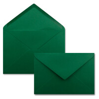 25x Einzelkarten Set mit Briefumschlägen DIN A6 / C6 in Dunkelgrün (Grün) - 14,8 x 10,5 cm - ohne Falz