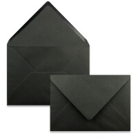 25x Einzelkarten Set mit Briefumschlägen DIN A6 / C6 in Schwarz - 14,8 x 10,5 cm - ohne Falz