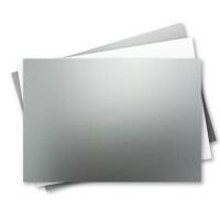250x Einzelkarten Set mit Briefumschlägen DIN A6 / C6 in Silber (Metallic) - 14,8 x 10,5 cm - ohne Falz