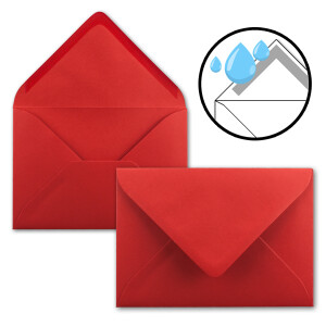 25x Einzelkarten Set mit Briefumschlägen DIN A6 / C6 in Rot - 14,8 x 10,5 cm - ohne Falz