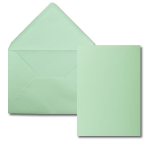 25x Einzelkarten Set mit Briefumschlägen DIN A6 / C6 in Mintgrün (Grün) - 14,8 x 10,5 cm - ohne Falz