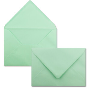 25x Einzelkarten Set mit Briefumschlägen DIN A6 / C6 in Mintgrün (Grün) - 14,8 x 10,5 cm - ohne Falz