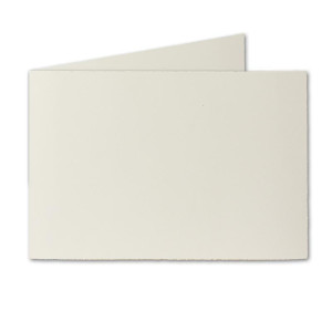 10x Vintage Kartenset aus Büttenpapier - DIN B6 Faltkarten mit Briefumschläge gefüttert - querdoppelt 113 x 175 mm - Naturweiß - Einladungskarten Set
