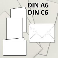 DIN A6 B&uuml;ttenpapier Karten mit DIN C6...