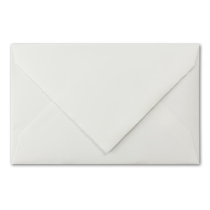 10 Stück C6 Vintage Brief-Umschläge, Büttenpapier, 11,4 x 16,2 cm, Weiß halbmatt gerippt hochwertige Brief-Kuverts