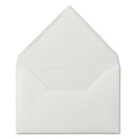 10 Stück C6 Vintage Brief-Umschläge, Büttenpapier, 11,4 x 16,2 cm, Weiß halbmatt gerippt hochwertige Brief-Kuverts