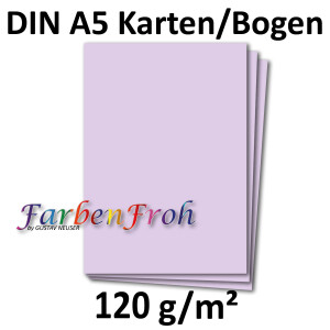 250 Blatt DIN A5 Papier - Flieder - 120gr - 14,8 x 21cm - Bastelbogen Tonpapier Bastelpapier Briefbogen - FarbenFroh by GUSTAV NEUSER